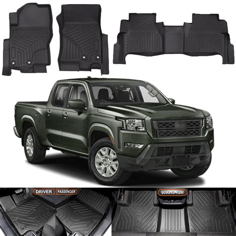 Floor Mats For 2022 2023 2024 Nissan Frontier Crew Cab Rubber ...