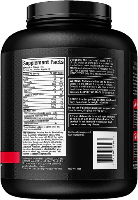 MuscleTech Nitro-Tech Whey Protein Isolate & Peptides – Muscles Market