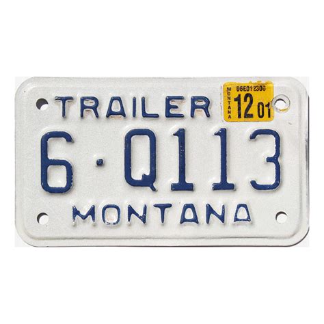 2001 Montana Trailer #6-Q113 | Classic MT License Plates