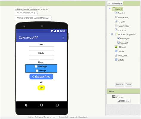 Image result for MIT AppData Base UI and Code MIT App