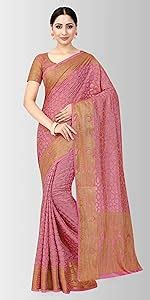 MIMOSA Women's Patola Art Silk Saree (Orange_4574-2526-SD-RST) : Amazon ...
