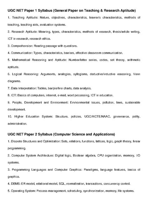 UGC NET Paper 1 & 2 Syllabus Overview for Teaching & Computer Science ...