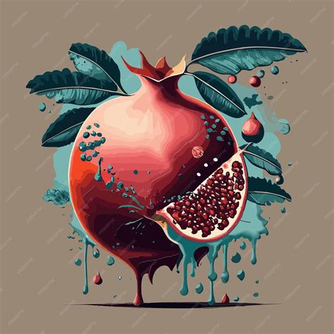 Premium Vector | Yalda night pomegranate's brilliance