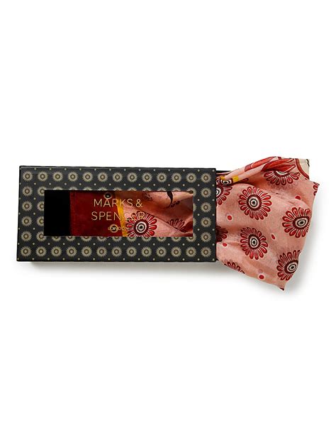 Buy Pure Silk Floral Print Scarf at Marks & Spencer