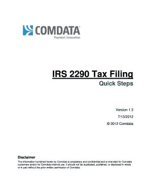 Fillable Online IRS 2290 Tax Filing Quick Steps Version 1 Fax Email ...