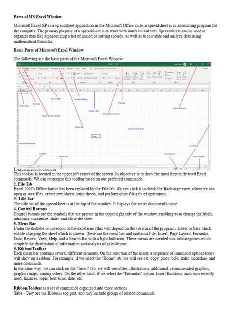 Image result for Excel Window Explain