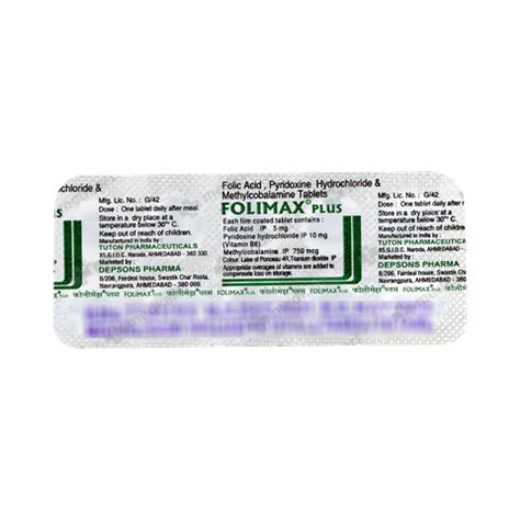 FOLIMAX PLUS TABLET 10'S : View Price, Combination and Alternatives ...