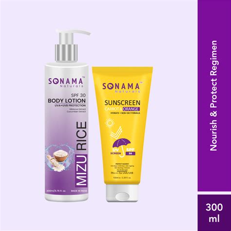 Nourish & Protect Regimen: SUNSCREEN SPF 50 PA+++ | BODY LOTION SPF 30 ...