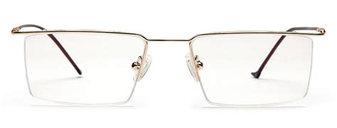 Gold Rectangular Half - Rim Metal Specs Frame for Men – GKB EYECARE ...