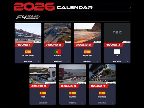 2026 Formula 4 Spanish Championship Season Calendar & Overview | 51GT3 Racing Database