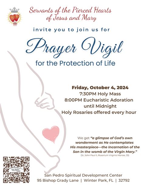 Eucharistic Cenacle: Prayer Vigil For The Protection of Life | San ...