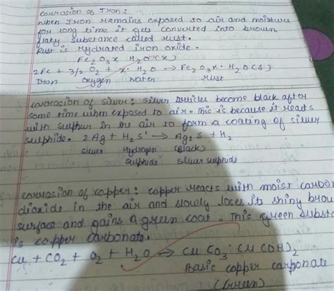 Example the term corrosion of metal ?question and Answer 10class ...