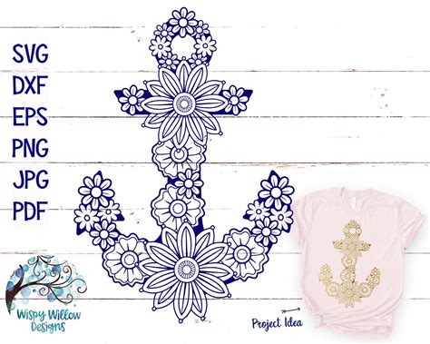 Buy Floral Anchor SVG, Anchor Mandala Svg, Png, Mandala Anchor ...