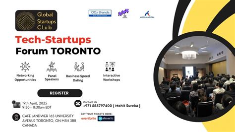 TECH-STARTUPS FORUM TORONTO 2025, Cafe Landwer, Toronto, 19 April 2025 ...