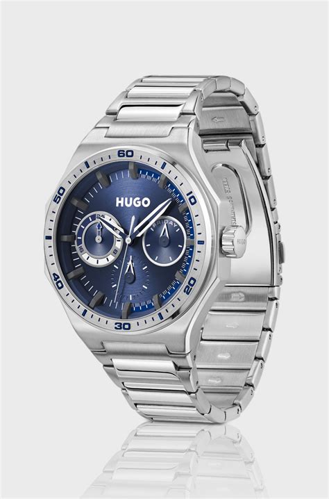 HUGO - #GRAIL SPORT Silver-tone watch with blue dial - Silver tone