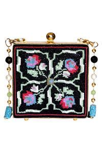 Buy Black Embroidered Box Clutch by Rossoyuki Online at Aza Fashions.