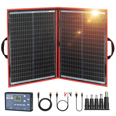 Buy DOKIO 110w 18v Portable Foldable Solar Panel Kit (21x28inch, 5.9lb ...