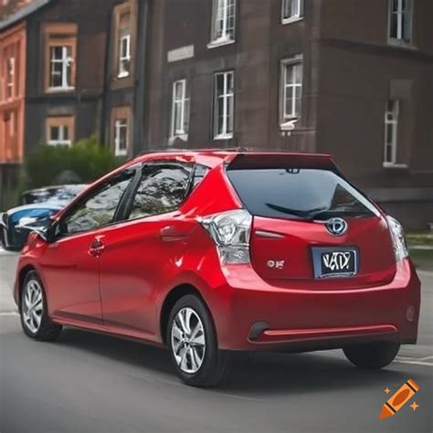 Red toyota prius c aqua on Craiyon
