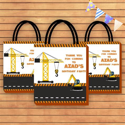 Construction Theme Return Gift Bag | Kids birthday party – Party ...