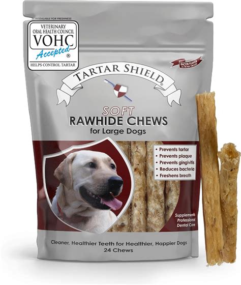 Amazon.com : Tartar Shield Soft Rawhide Chews | Safe Dental Treats for ...