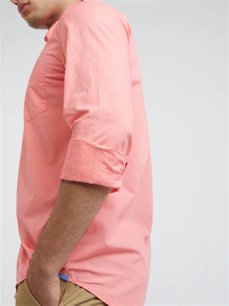 Men Red Slim Fit Solid Cotton Full Sleeve Shirts – MyRaymond