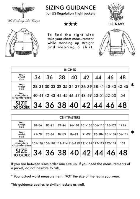 Jacket Size Guide
