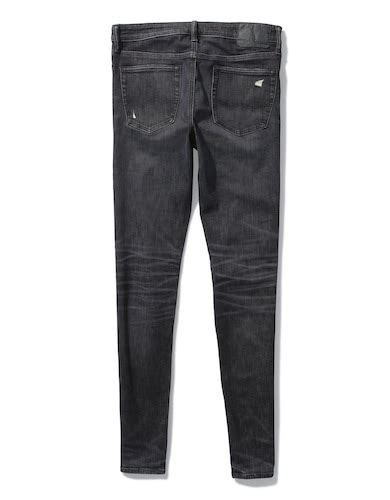Buy American Eagle Men Black AirFlex 360 Ripped Super Skinny Jean Online