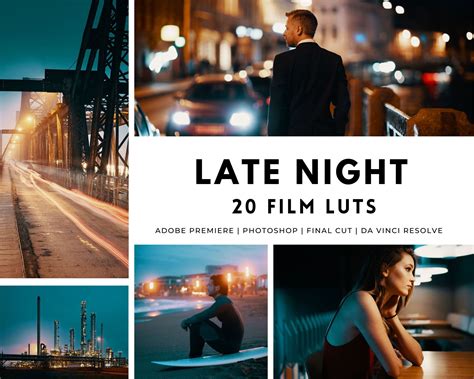 20 Night Cinematic Luts Pack for Color Grading | Video Presets, Photo ...