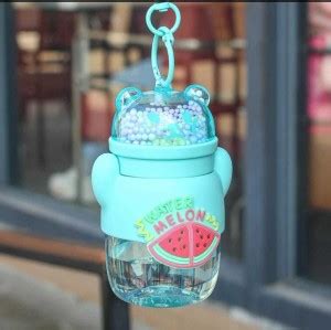AL ATASH Fruit Bear Cup with Keychain l Children's Mini Water Cup (Cyan ...