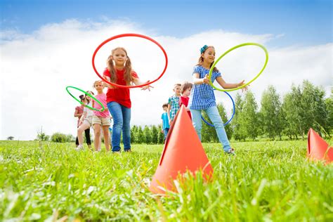 Set up some cones, grab a few hula hoops, and play giant ring toss ...