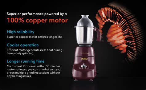 Buy Usha Microsmart Pro 3773 750-Watt Mixer Grinder with 3 Jars (Wine ...