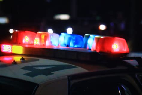 Flashing Cop Lights At Night