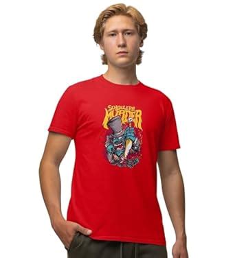 Buy JD TRENDS Schedule Murderer Red Round Neck Cotton Half Sleeved T ...