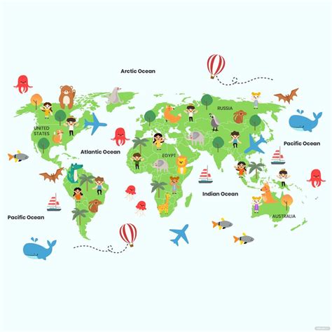 World Map Clear Image for Kids 的图像结果