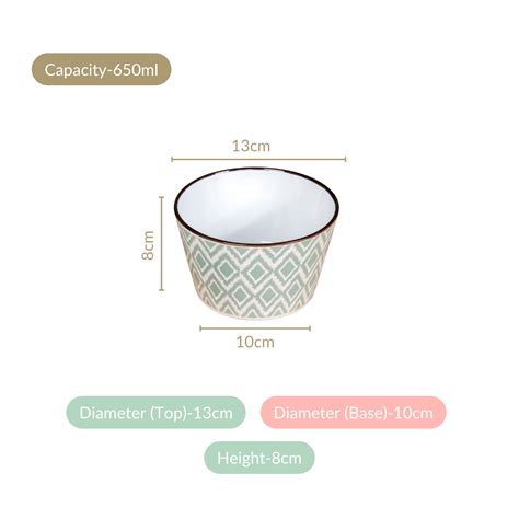 Set Of 4 Kaleido Serving Bowl Green 650ml Online - Premium Serving Bowl ...