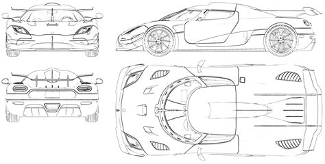 Koenigsegg Agera Blueprint - Download free blueprint for 3D modeling