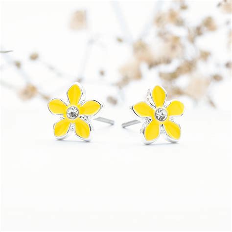 Yellow Flower Stud Earrings - Earsense - Earrings for sensitive ears