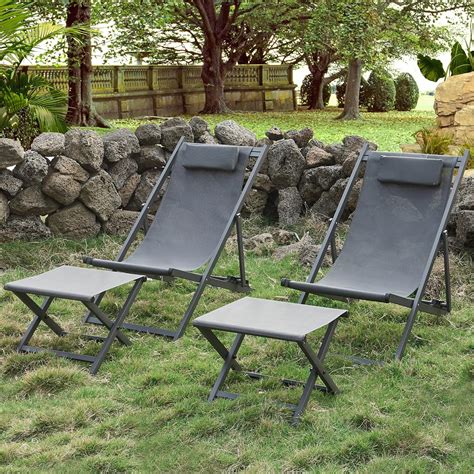 Buy RICNOD Outdoor Sling Chairs Set of 2 Portable Folding Aluminum ...