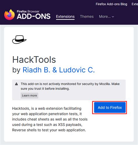 Firefox Addons for Pentesting