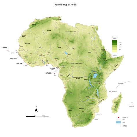 Large physical map of Africa | Africa | Mapsland | Maps of the World