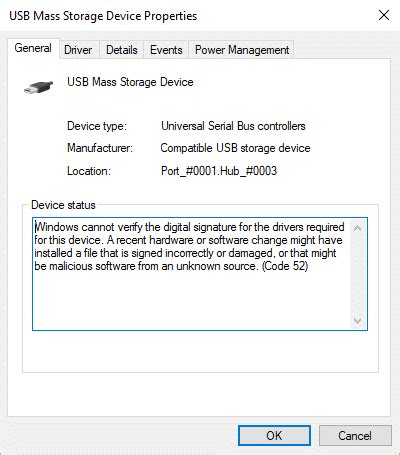 Image result for Code 52 Device Manager