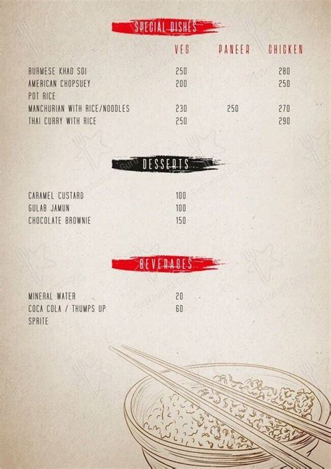 Menu at Times Of Asia, Mumbai, 7 Bungalows