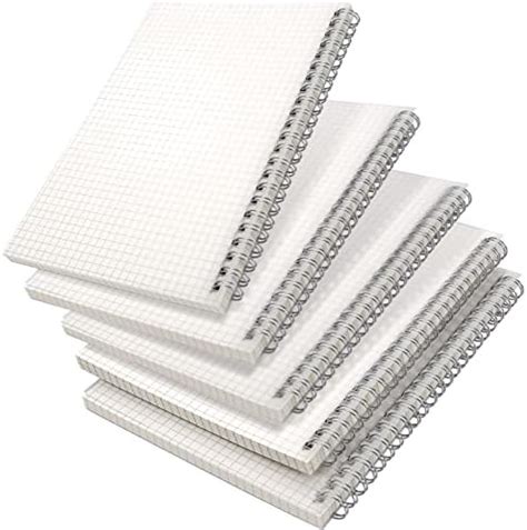 Blcculi 5 Pack Graph Notebook,A5 Graph Paper Notebook Spiral Notebook ...