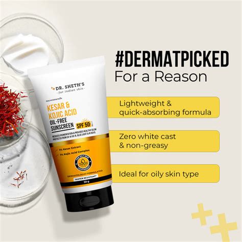 Kesar & Kojic Acid SPF for Oily Skin - 50gm – Dr Sheth's