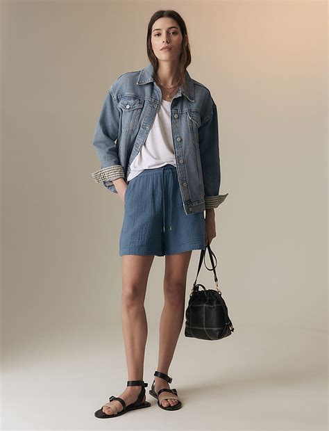 Buy Pure Cotton Textured High Waisted Shorts at Marks & Spencer