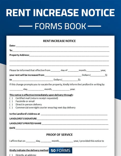 Rent Increase Notice Forms Book: Tenancy Fee Increase Notification Form ...