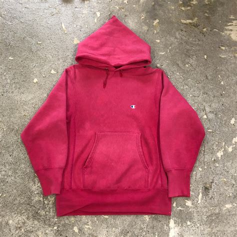 90s Champion R/W hoodie "shocking pink" | What’z up