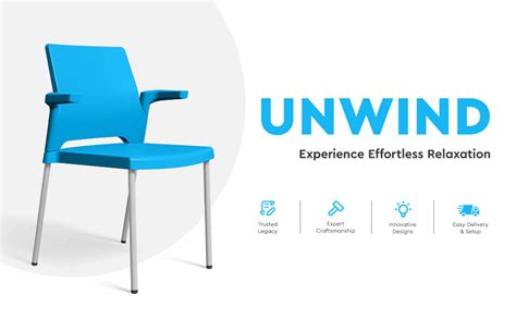 GODREJ INTERIO Chair, Unwind Cafeteria Chair (Aqua Blue), 1-Year ...
