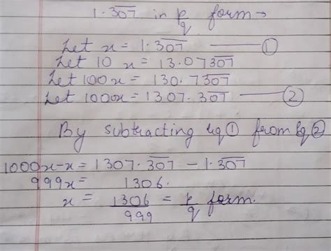 Express 1.307 bar in the form of p/q form - Brainly.in