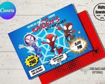 Buy Spidey and His Amazing Friends Digital Birthday Invitation Online ...